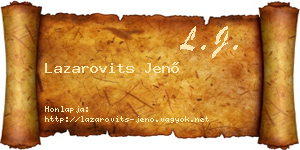 Lazarovits Jenő névjegykártya