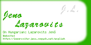 jeno lazarovits business card